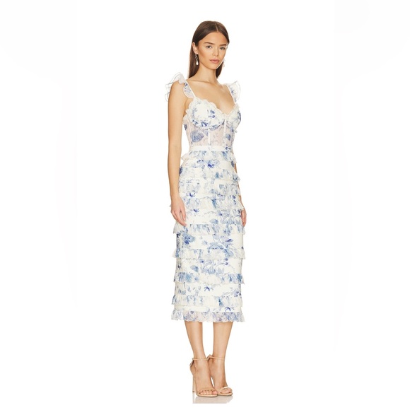 V Chapman Fiorenza Midi Dress - Provençal Blue Floral - Picture 2 of 4